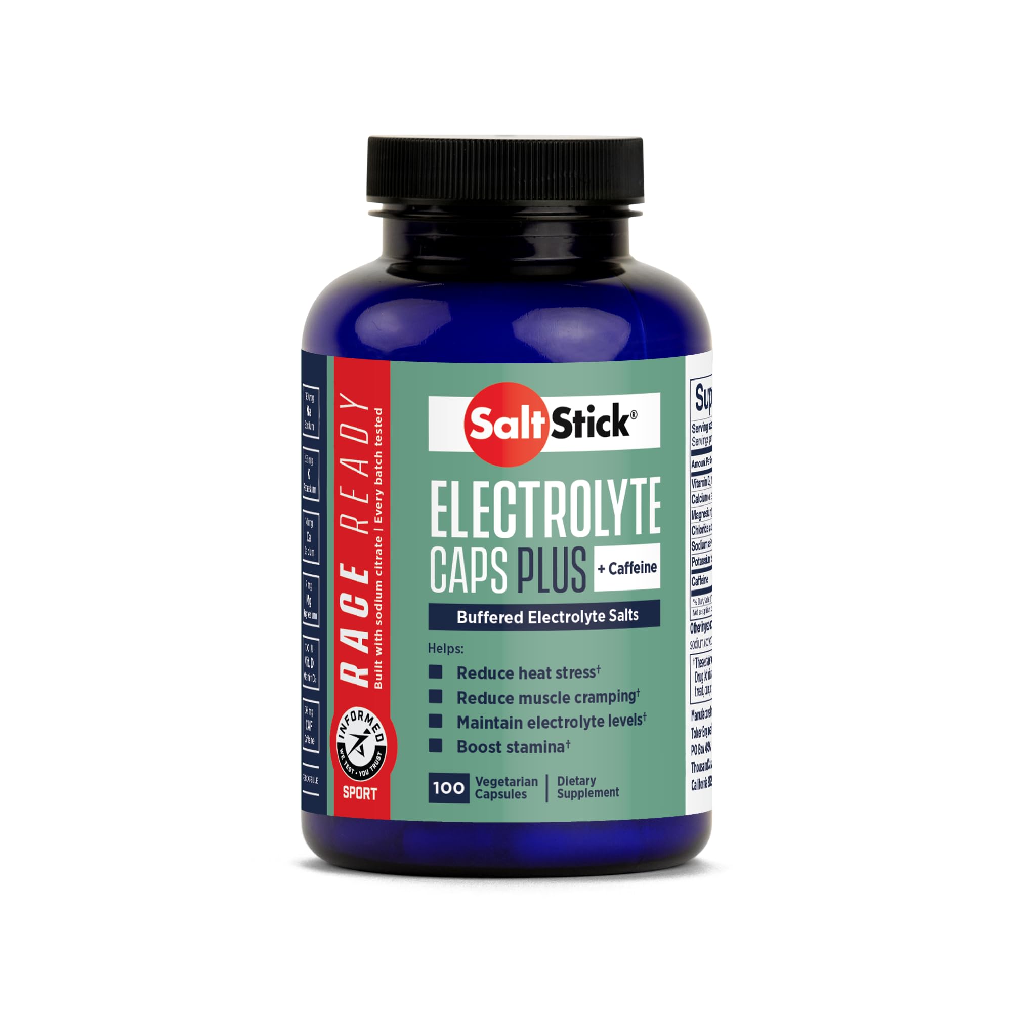 SaltStick Caps Plus Elektrolyt-Salz-Kapseln plus Koffein 100 Kapseln