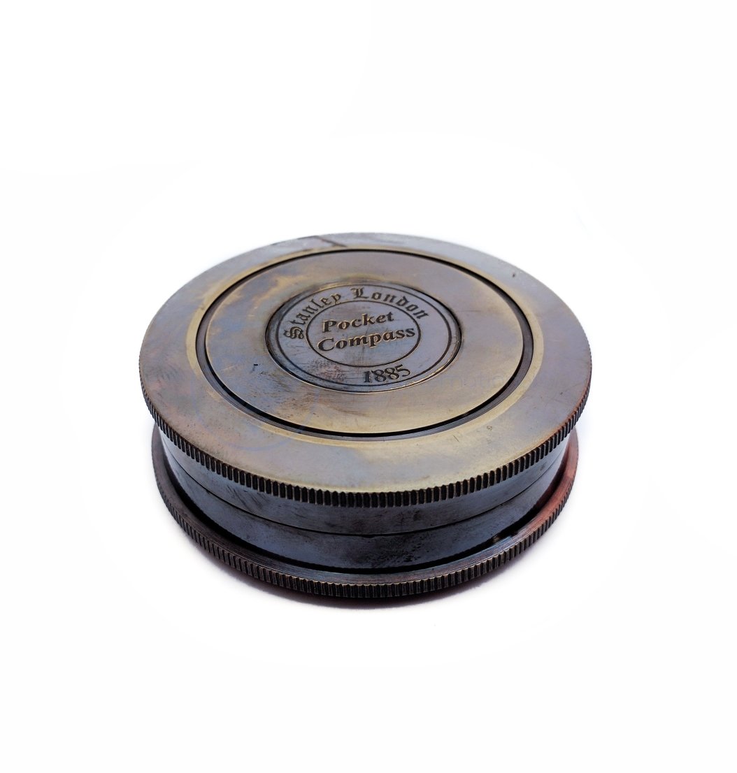 Nautical Navigational Pirate's Antique Brass Pocket Compass | Paris Eiffel Tower Engraved Black Functional Magnetic Manual Compass | Maritime Collection | Nagina International (Small)-picture-30