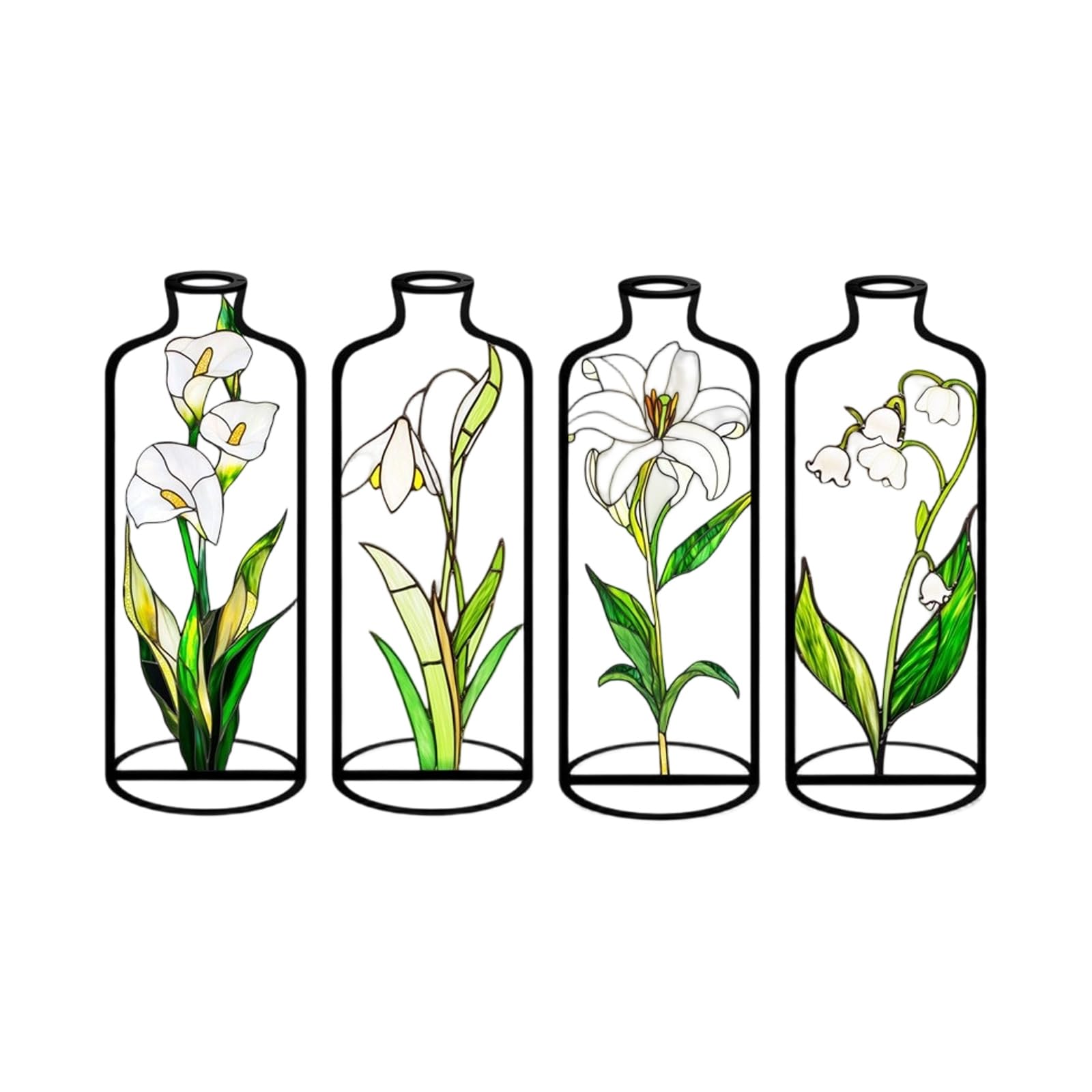 Of 4 Acrylic Vases with Intricate Hollow Out Designs Perfect for Living Space Decors Floral Arrangements Holder Desktop Flower Vases