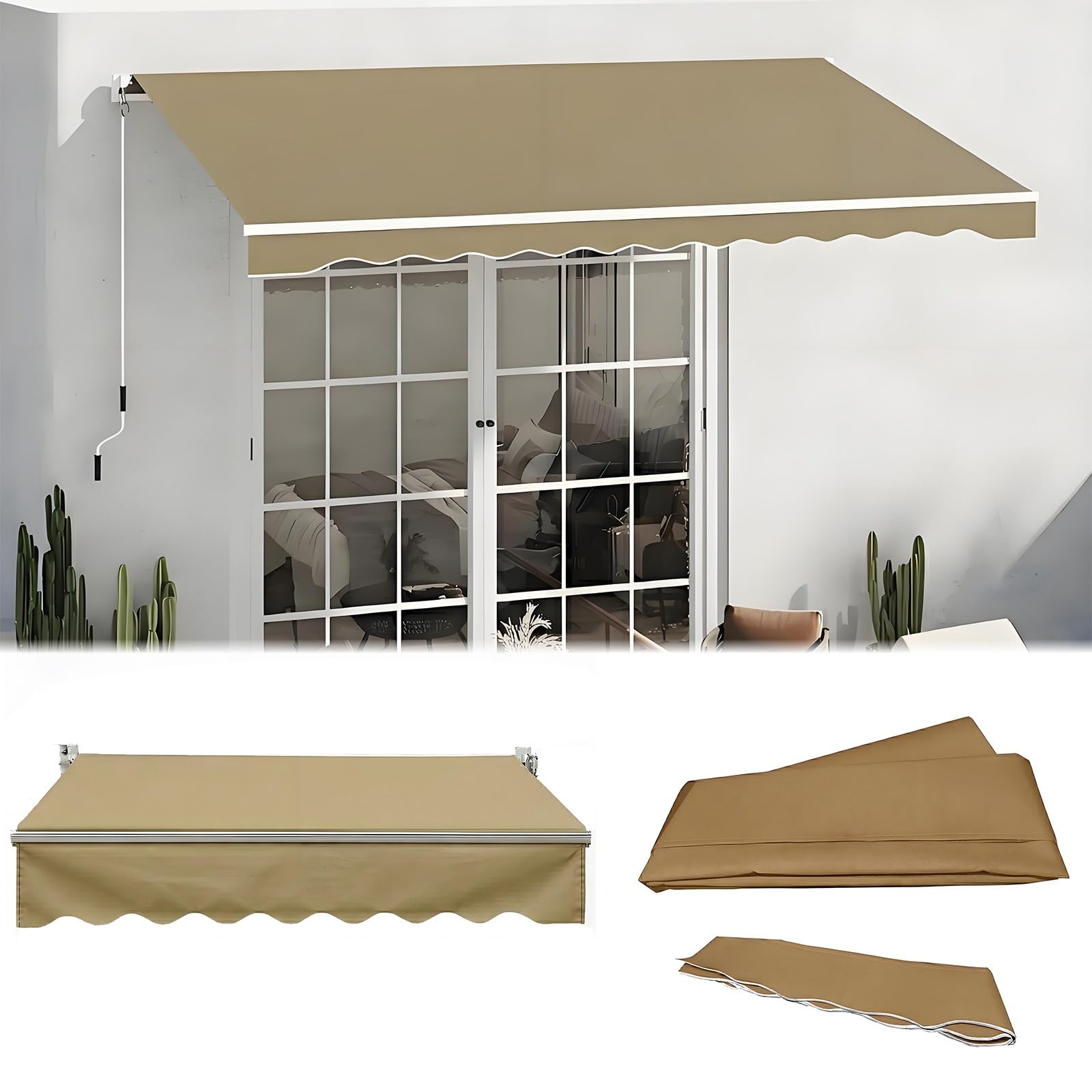 Toiles de remplacement pour auvents de terrasse anti-UV et imperméables 4x3m