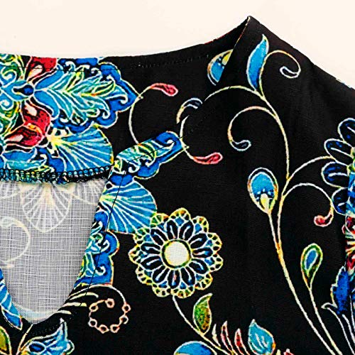 Vestido feminino meia manga gola V casual estampado para férias quentes minivestido feminino meia ma