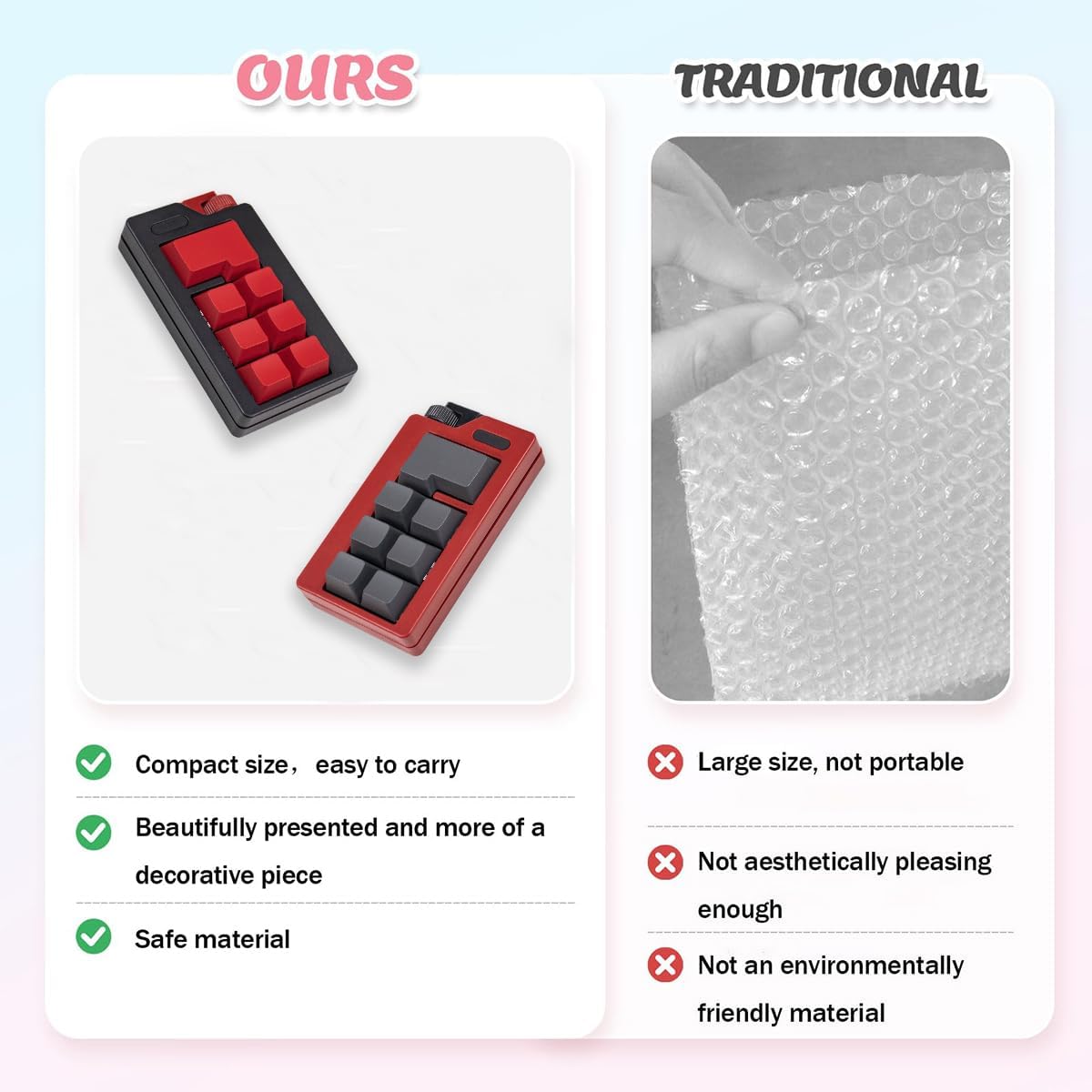 Keyboard Fidget Clicker Toy for Adults, Fidget Keyboards Sensory Fun Toys for Anxiety Decompression, Gift Christmas Ideal for Lover (Red)