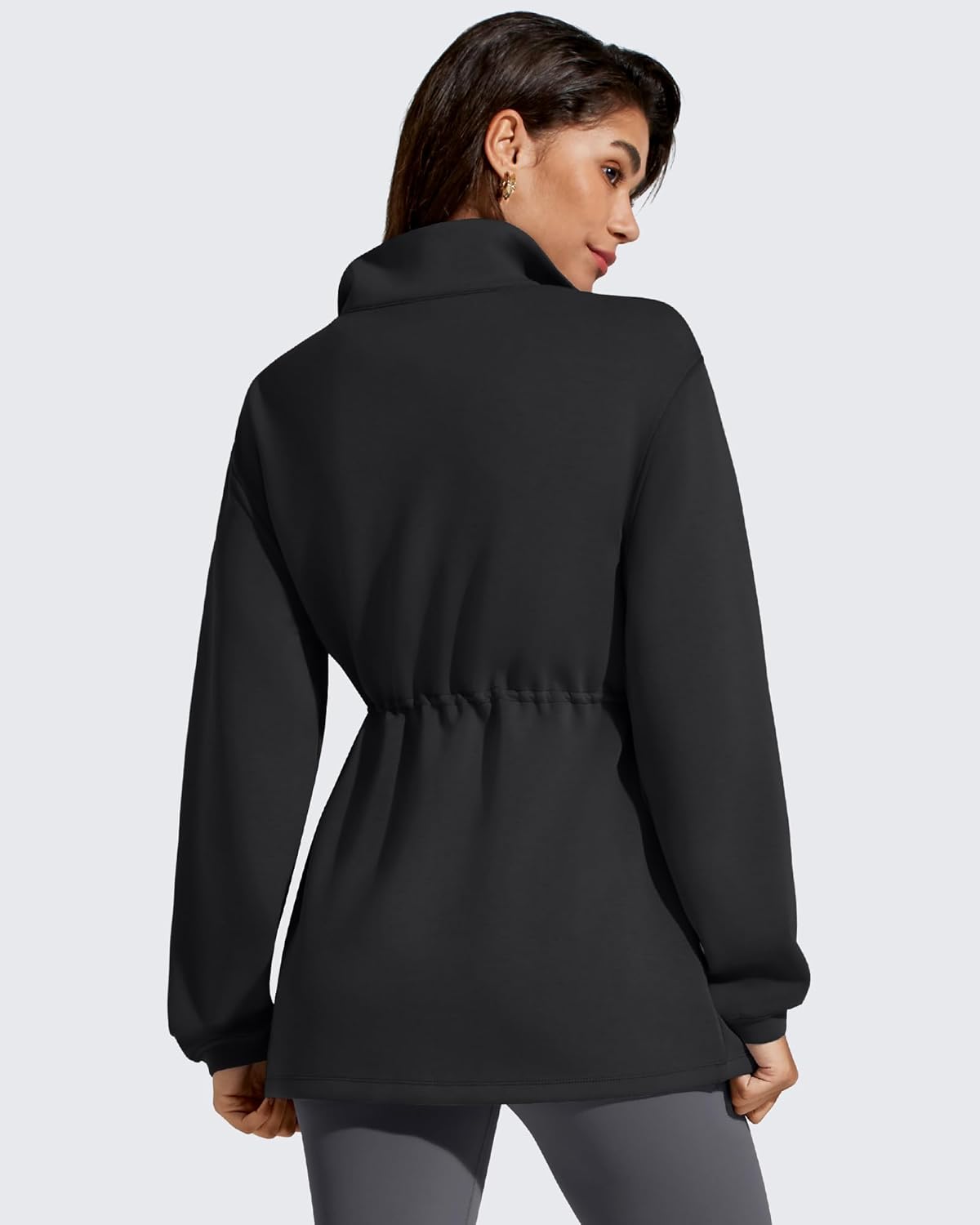 G4Free Smoofit Modal Soft Women's Zip Up Long Jackets Cinch Waist Casual Sweatshirts with Pockets - Image 2