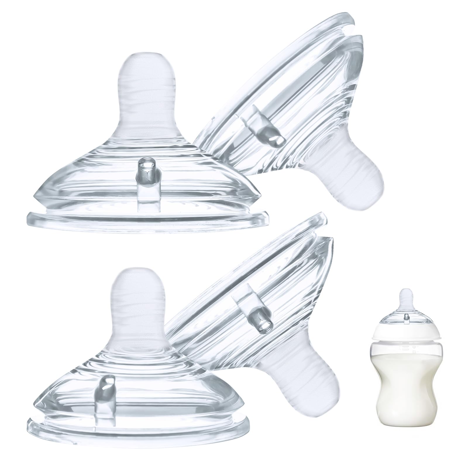 Photo 1 of LSAUVWN 4-Count Fast Flow Silicone Nipples for Tommee Tippee Bottles, 6m+
