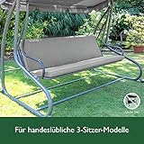 Beautissu Hollywoodschaukel Auflage Loft HS 180x50cm Auflagen für 3-Sitzer Hollywoodschaukel mit Rücken-Kissen Hellgrau erhältlich - 4