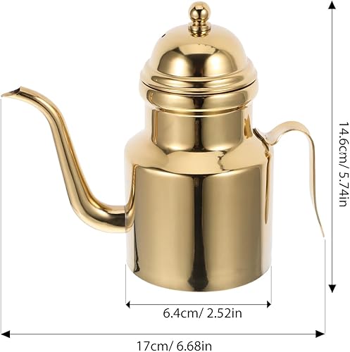 Miniatura 3 de Angoily Botella de aceite de oliva de acero inoxidable, dispensador de aceite de 18 onzas con boquilla de goteo, olla de vinagre a prueba de fugas,