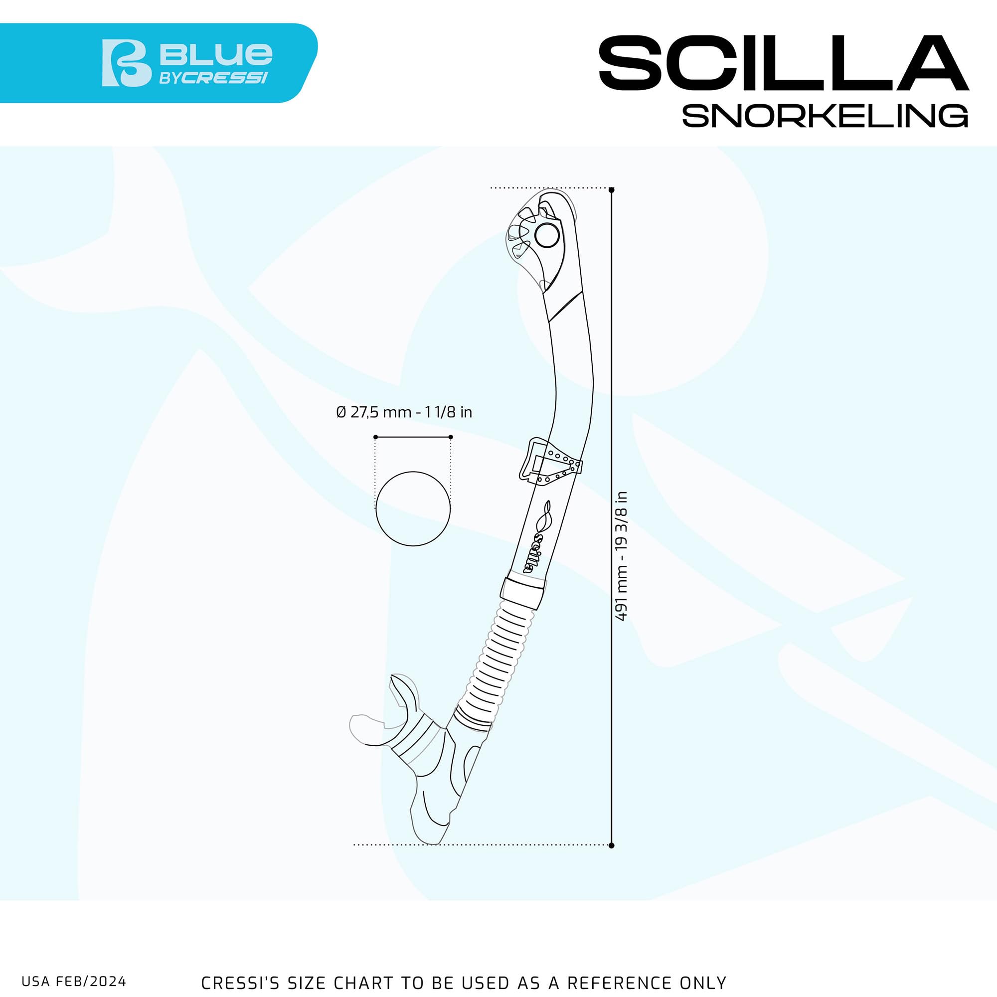 Cressi Scilla Dry Snorkels, Black