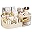 skin care organizer,Makeup Desk Organizer With Drawers,Countertop Organizer for Cosmetics,Vanity brush with Holder for Lipstick, Brushes, Eyeshadow, and Desktop Finishing Dresser (D-polar white)