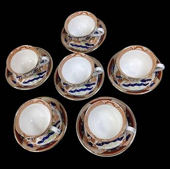 超レアニッコーダブルフェニックス更錦山水大きめカップ＆ソーサーセット六客セット NIKKO ニッコー ダブルフェニックス 山水 カップ&ソーサー 6客