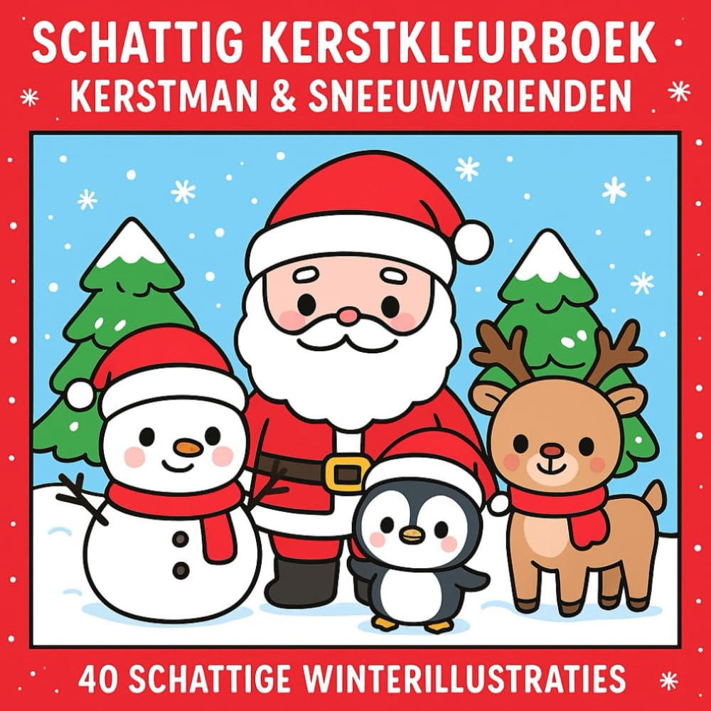 Schattig Kerst Kawaii Kleurboek: 40 Winterse Scenes met Kerstman, Sneeuwvrienden en Rendieren – Leuk voor Kinderen, Tieners en Volwassenen: Breng ... voor het hele gezin! (Magische Winterwereld)