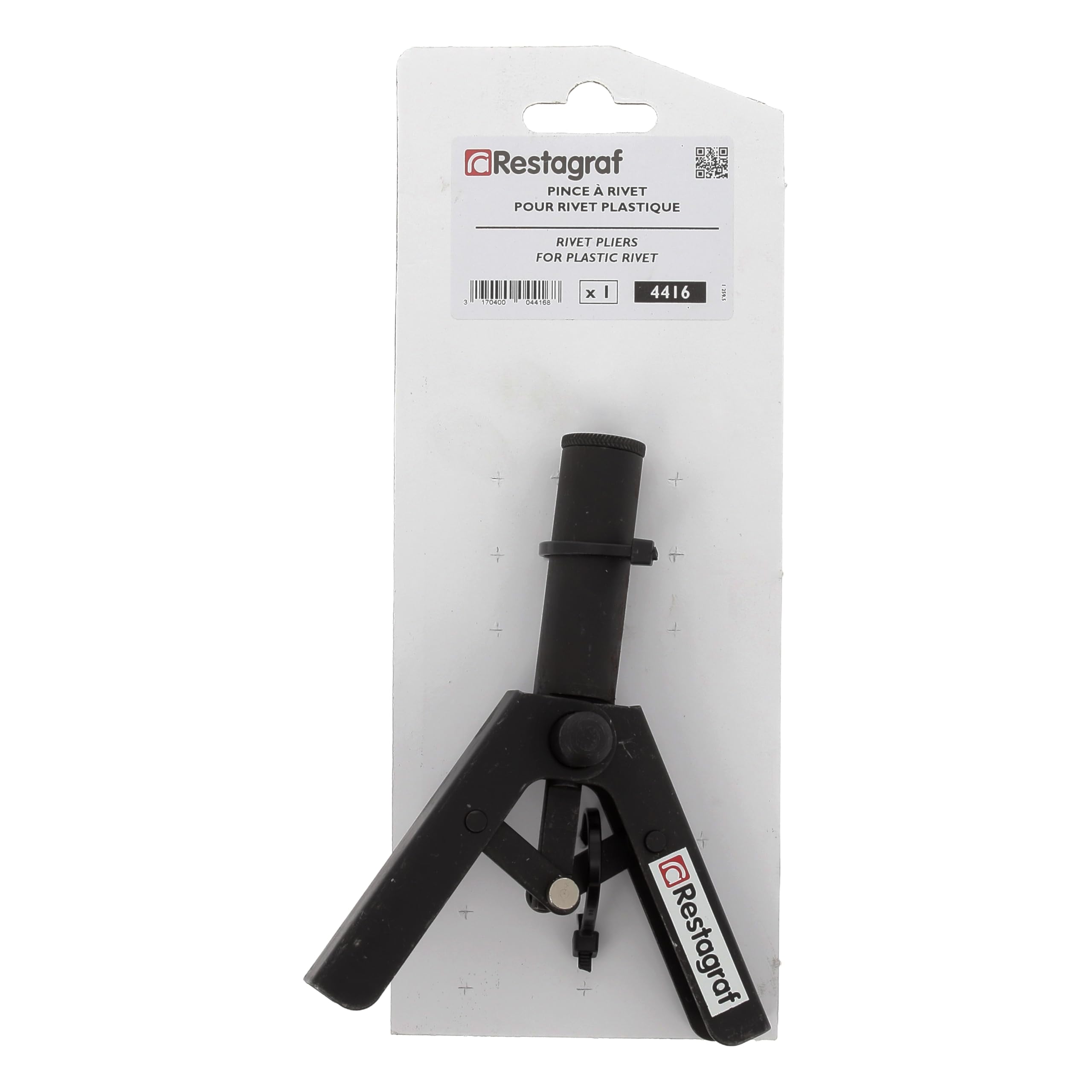 Restagraf - Pince à Riveter pour Rivets Plastiques - Outil Manuel pour Pose de Rivets sur Tôle ou Plastique - Usage Professionnel et Particulier - Réf. 4416