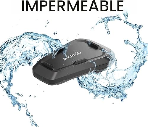 Vista 3 de Cardo Spirit HD - Auriculares de comunicación Bluetooth para motocicleta, color negro, paquete individual