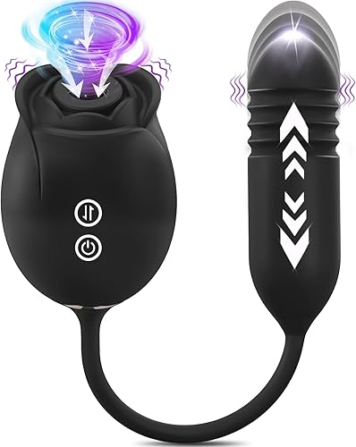 Miniatura 8 de Juguetes sexuales de rosas para mujeres  Estimulador sexual de rosas mejorado para mujeres con 18 consoladores de empuje de succión vibrador de