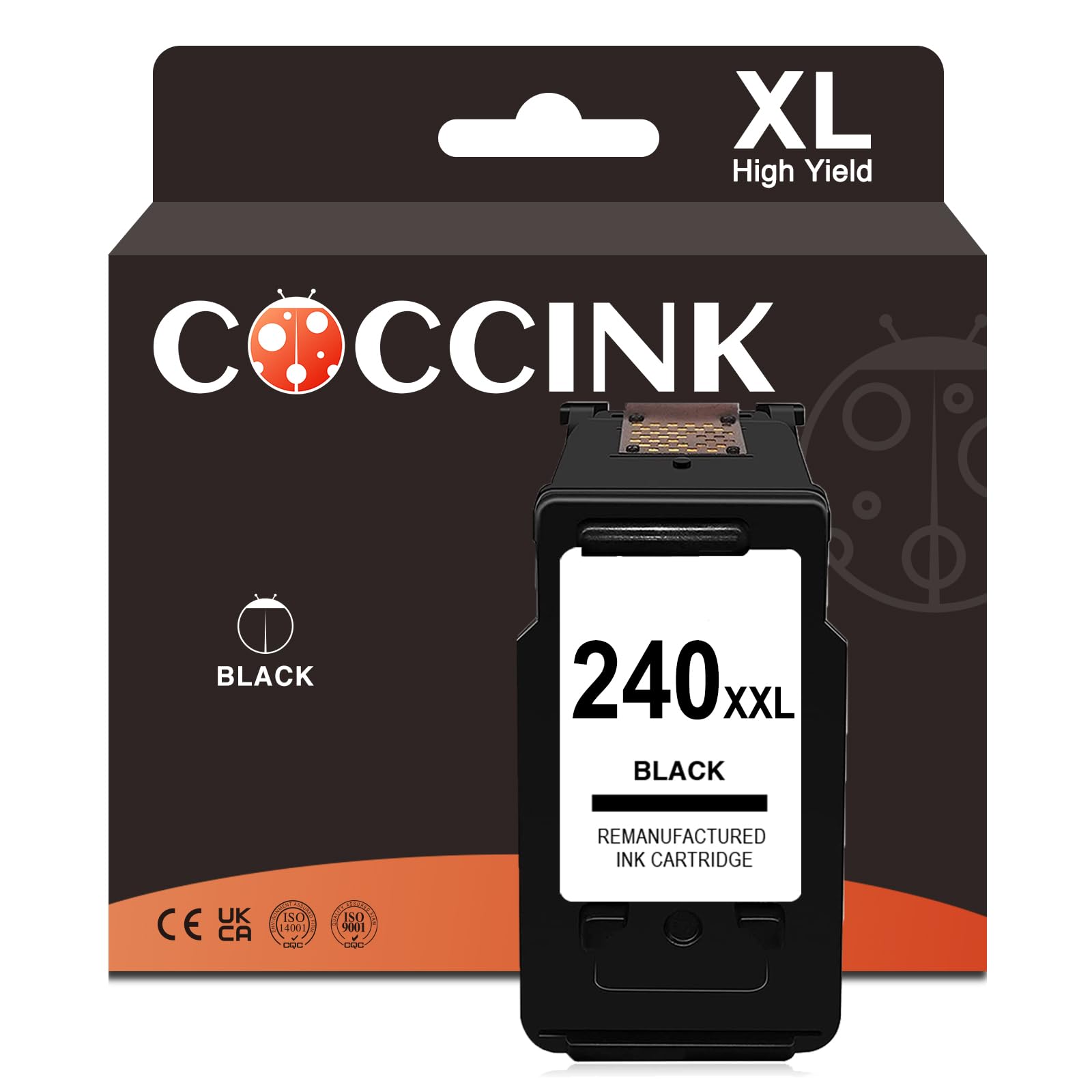 COCCINK 240 XL for Canon 240XL Black Ink Cartridge for Canon MG3600 Ink Cartridges Pixma MG3520 MG3522 MG3620 MG3120 MG2120 TS5120 MX452 MX512 Printer