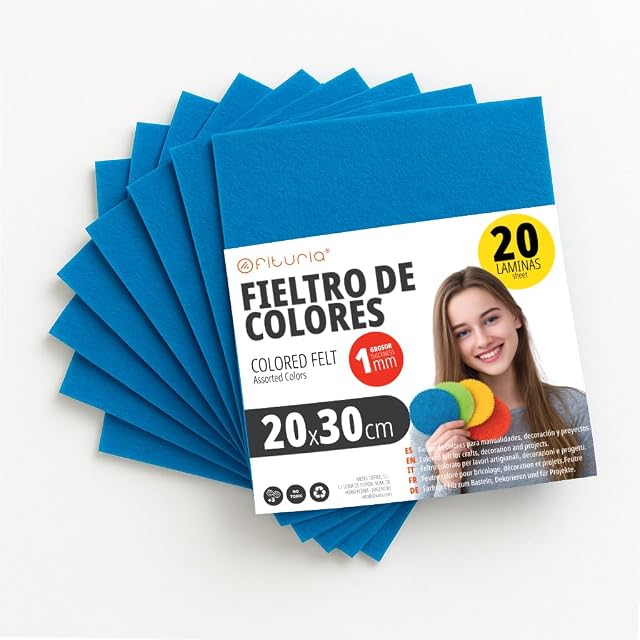 OFITURIA Fieltro para Manualidades DIY, Láminas de Tela de Colores Suaves y Flexibles para Costura, Patchwork