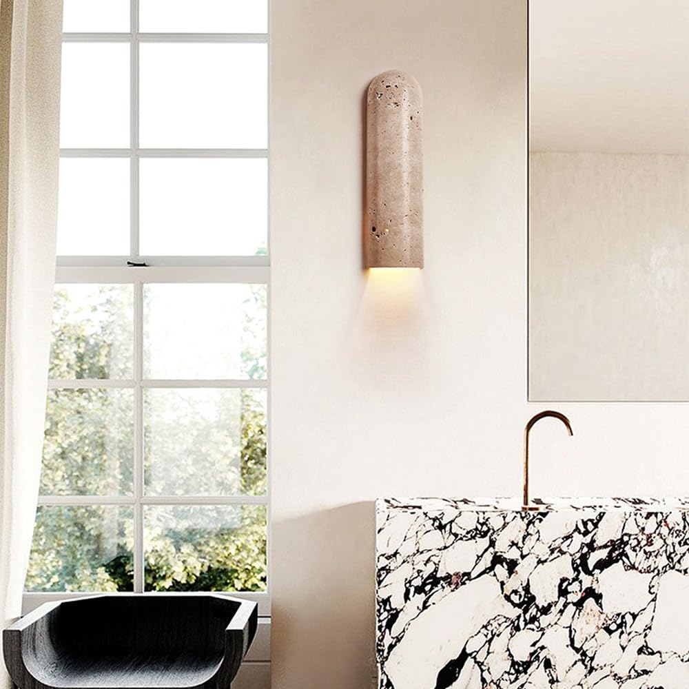 Gleam Flare 14 In. 2-Light Gold Modern Natural Alabaster Wall Sconce, Brass Bathroom Sconces For Living Room, Staircase, Hallway YX395DOE521 - The Home Depot - View #10