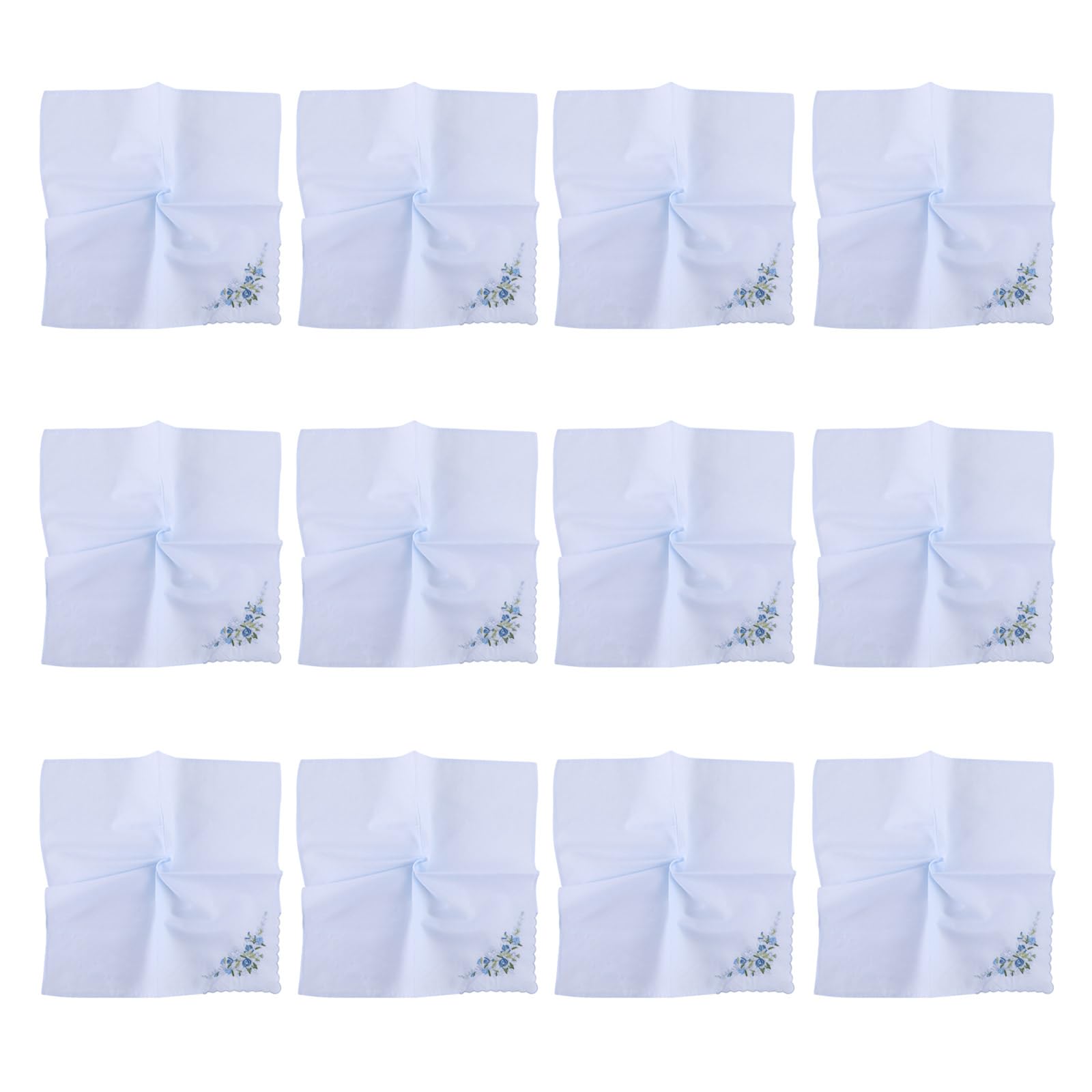 Fentency 12 Pack Colorful Embroidery Handkerchiefs Soft Fabric Handkerchief Multipurpose Handkerchief for Decoration