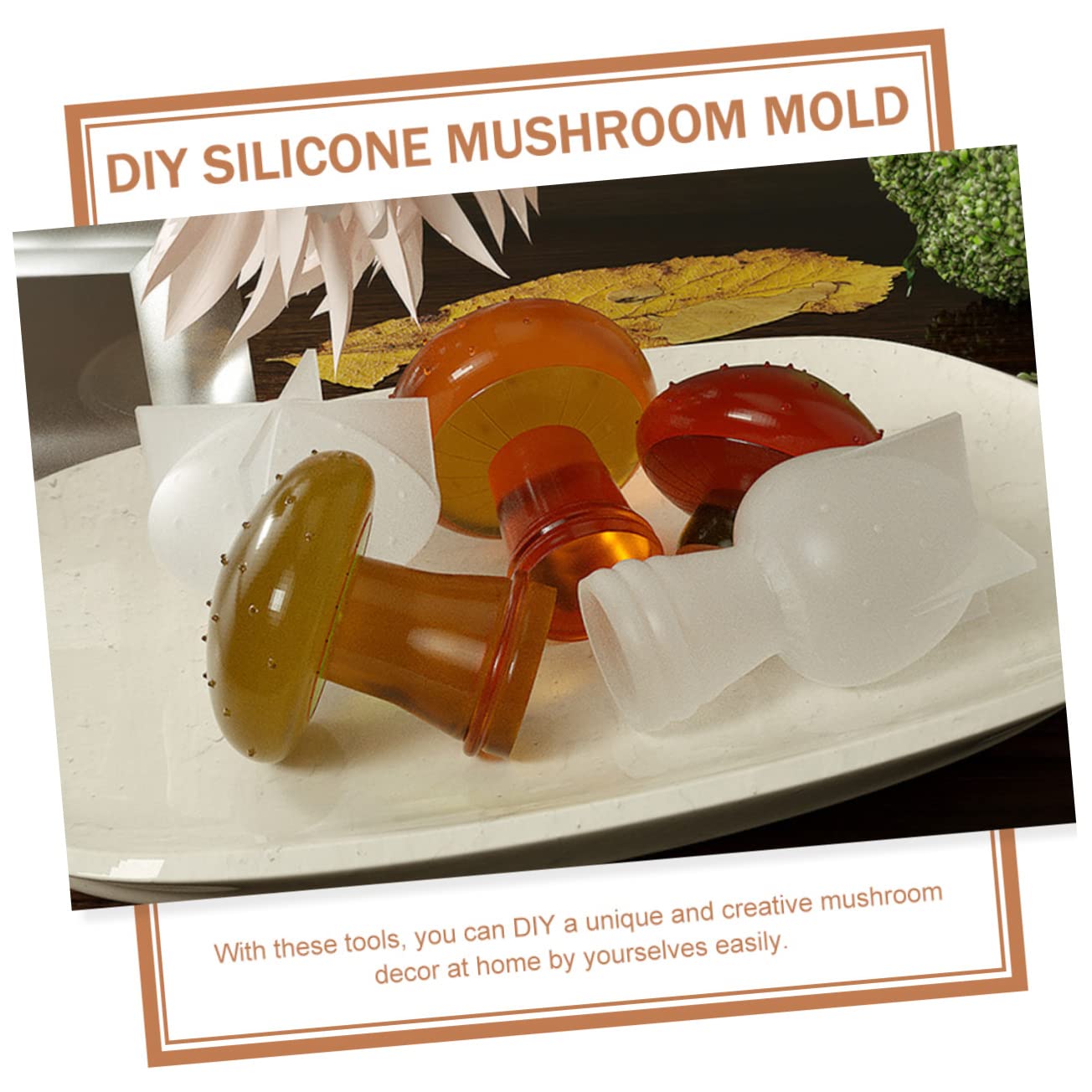 jojofuny 2 Set Stampi Silicone Per Decorazioni Forma Fungo Kit Diy Per Creazioni Artigianali Facili Da Utilizzare E Smontare Materiale Resistente E Flessibile Per E Decorazioni 4 Pezzi*2