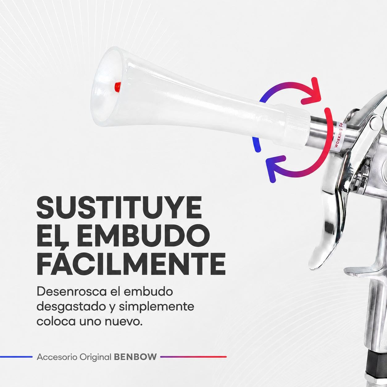 BenBow 10 piezas de repuesto 016 embudo de acero inoxidable para pistola de limpieza de aire comprimido, accesorios de aire comprimido, compatible con la serie Classic