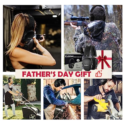 Kaynn 018 Shooting Ear Protection Nrr 27Db,Adjustable Folding Noise-Reducing Hearing Protection Slim Earmuffs For Shooter,Hunters,Racing,Lawn Mowing,Gift Idea(Black) #TOP6