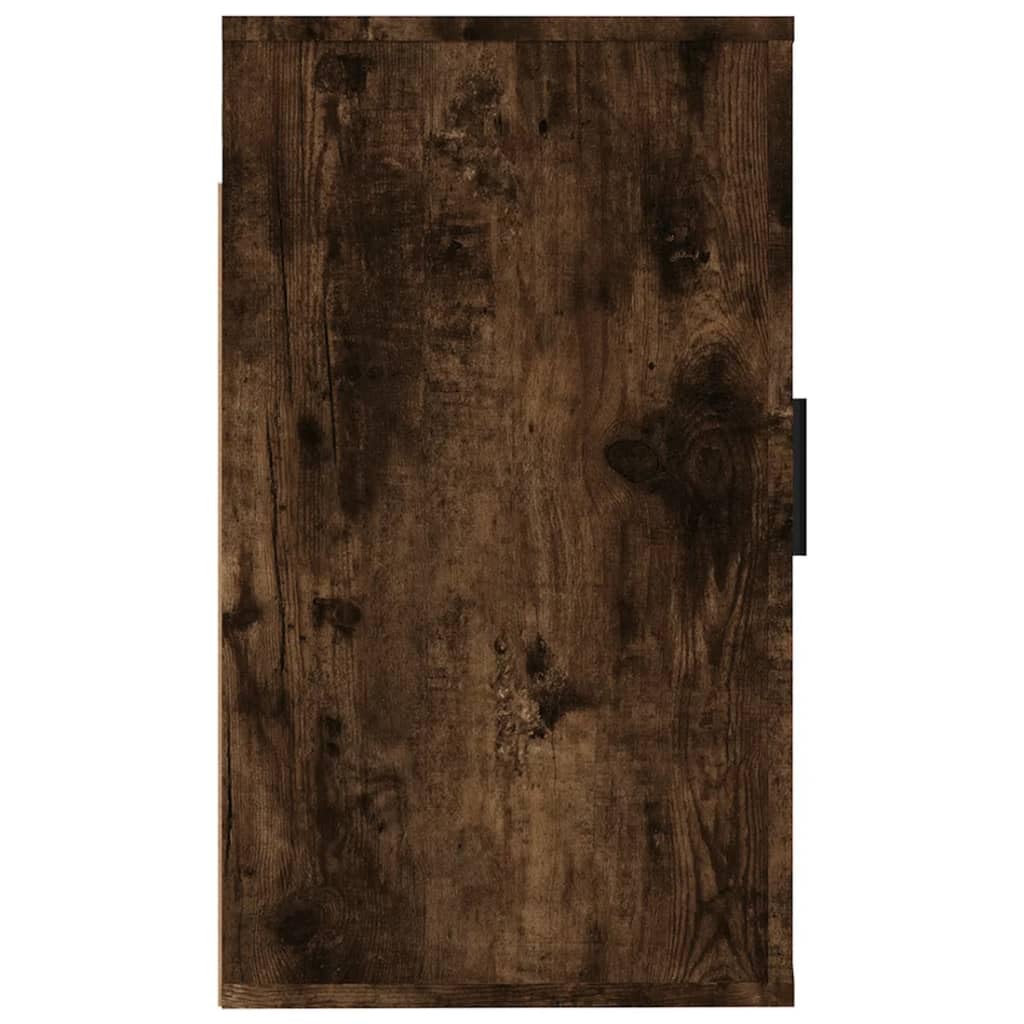 Szafka ścienna pod telewizor, dąb wędzony, 40 x 34,5 x 60 cm, materiał drewnopochodny, szafka na media z 2 półkami, montaż ścienny do wyposażenia salonu, miejsce do przechowywania odbiornika