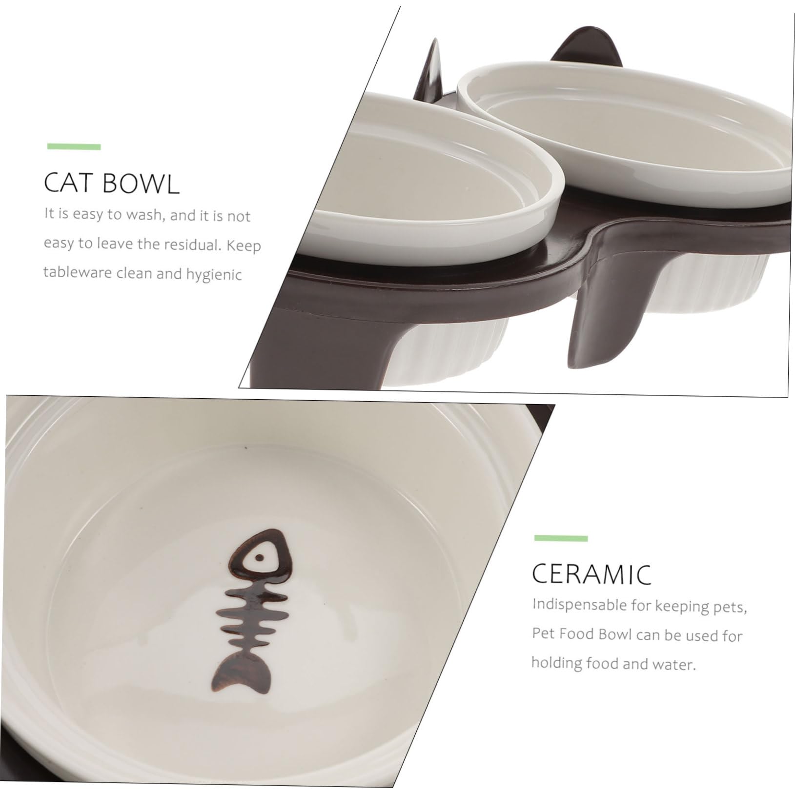 Gamelle Chat Surélevée et Inclinée en Céramique, Lot de 1 Set de Set