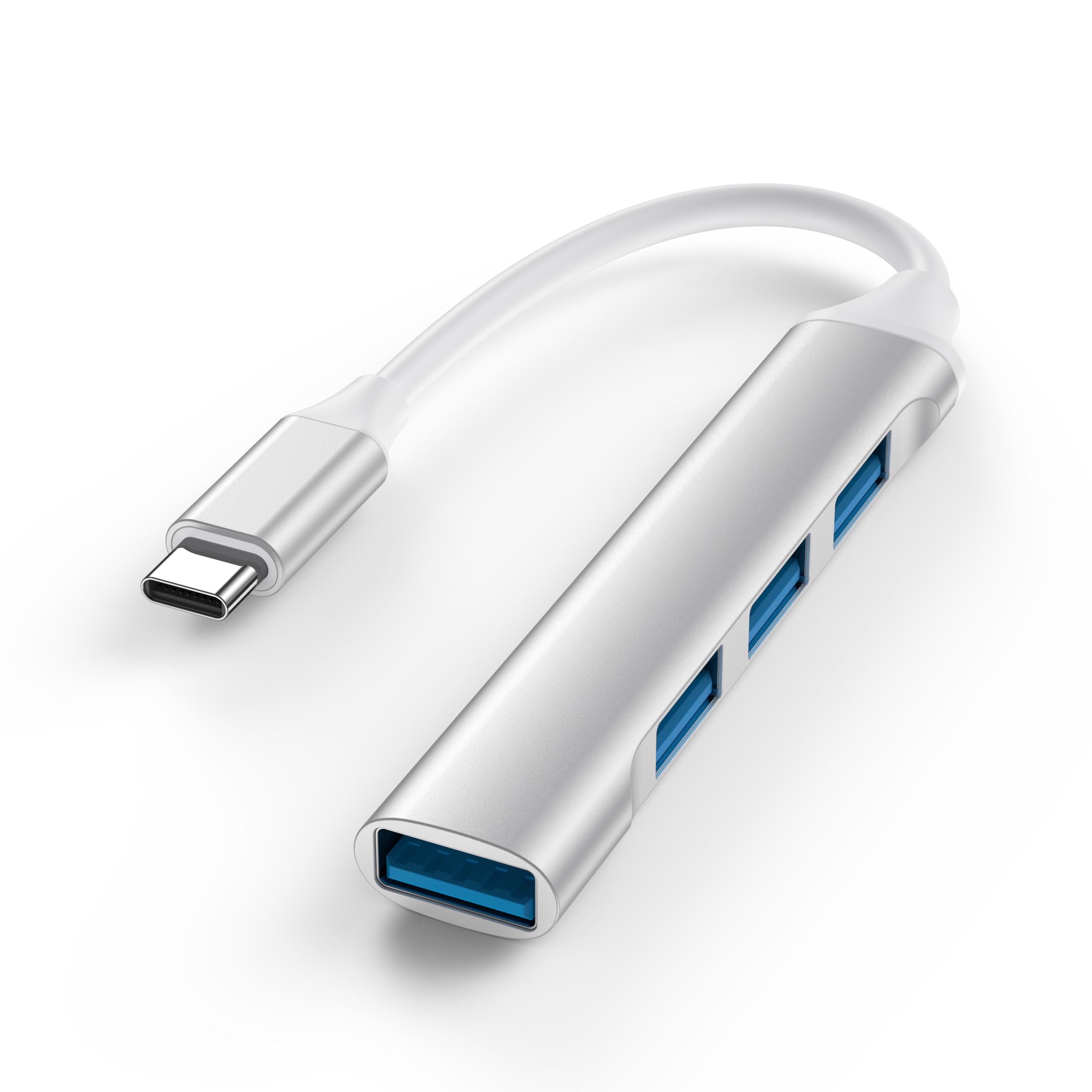 meliya 4-in-1 usb c 3.0 hub – ultra-slim port expander with 5gbps high-speed data transfer, compatible with pc, laptop, flash drive, printer, mouse, keyboard & more