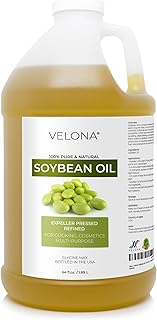 velona Soybean Oil - 64 Fl Oz | 100% Pure and Natural Carrier Oil | Refined | Cooking, Baking, Skin, Hair, Body & Face Moisturizing | Use Today - Enjoy Results