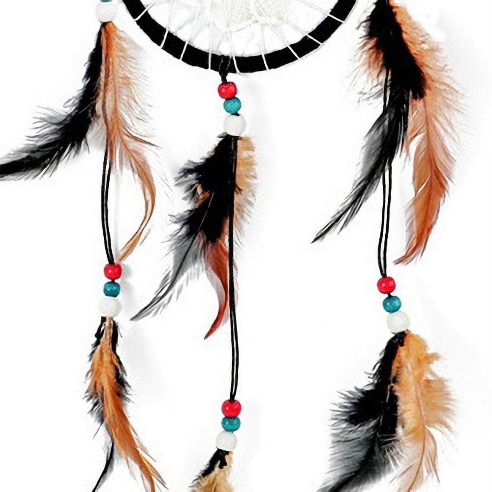 Rails Fleurs Créer Attrape Reve Noir DIY Dreamcatcher Fait à la Main Décoration Attrape Reve pour Décoration De Chambre À Coucher Décoration Murale De Voiture Ornement,52x11cm