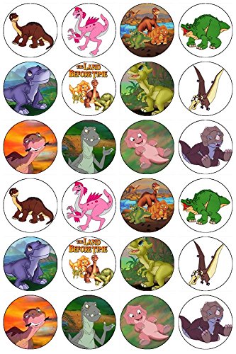 24 The Land Before Time Dinosaurs Edible Wafer Paper Cup Cake Toppers by CakeThat