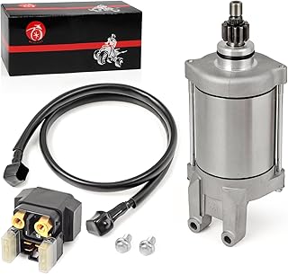 Starter Motor & Relay Compatible with Yamaha Raptor 660 660R YFM660R 2001 2002 2003 2004 2005 3SX-81890-00-00 3XF-81815-00-00 4XE-81940-12-00