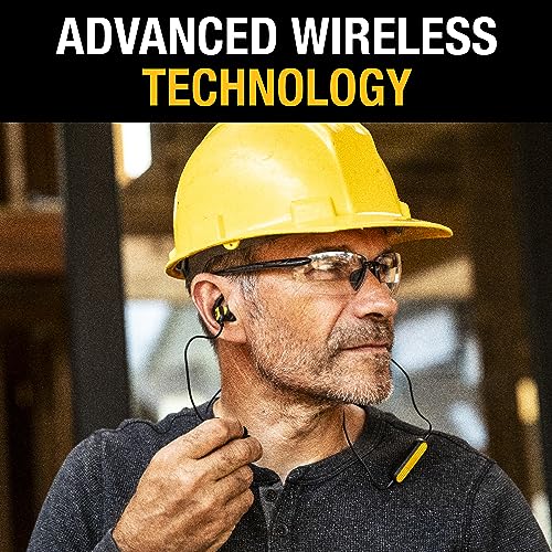 DEWALT Heavy Duty Neckband Bluetooth Earbuds, Wireless Bluetooth 5.2 Headphones w/Microphone, Lightweight Comfort, IP56 Waterproof, Deep Bass Strong Beat, 20H Playtime, Jobsite Behind-Neck Earphones - Image 3