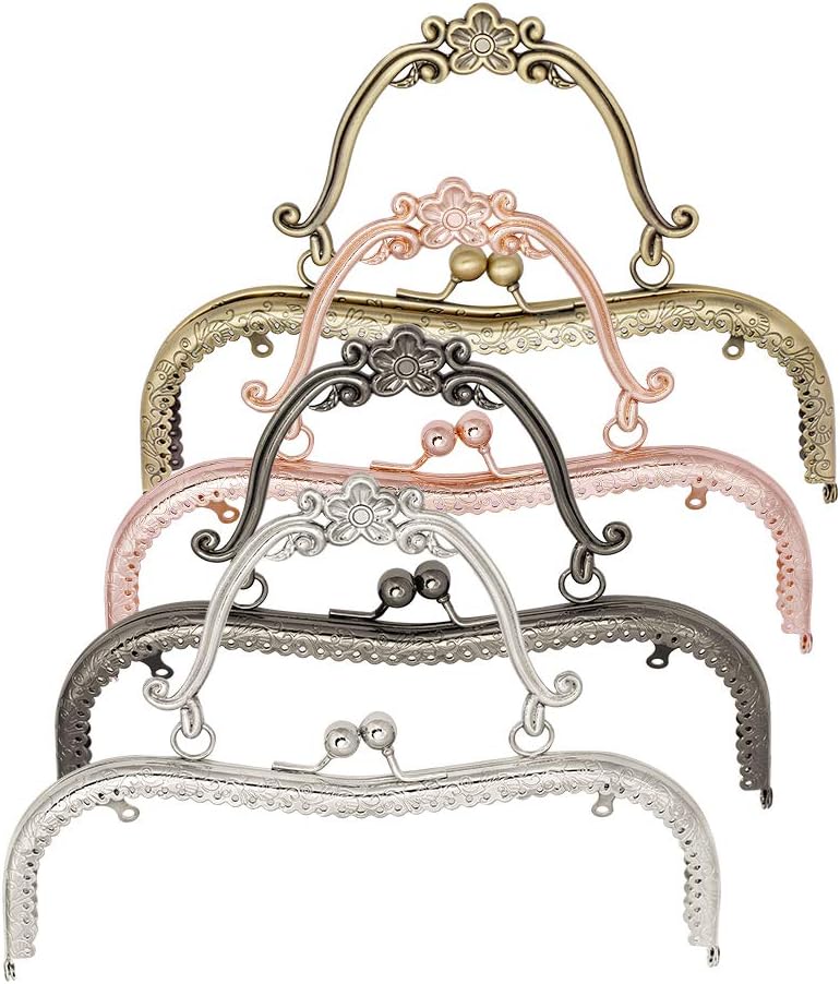 Purse Making Supplies 4 Colors Purse Clasp Frame Kiss Clasp Purse Frame Purse Hardware Metal Purse Frame for DIY Craft, Purse Making, Bag Making
