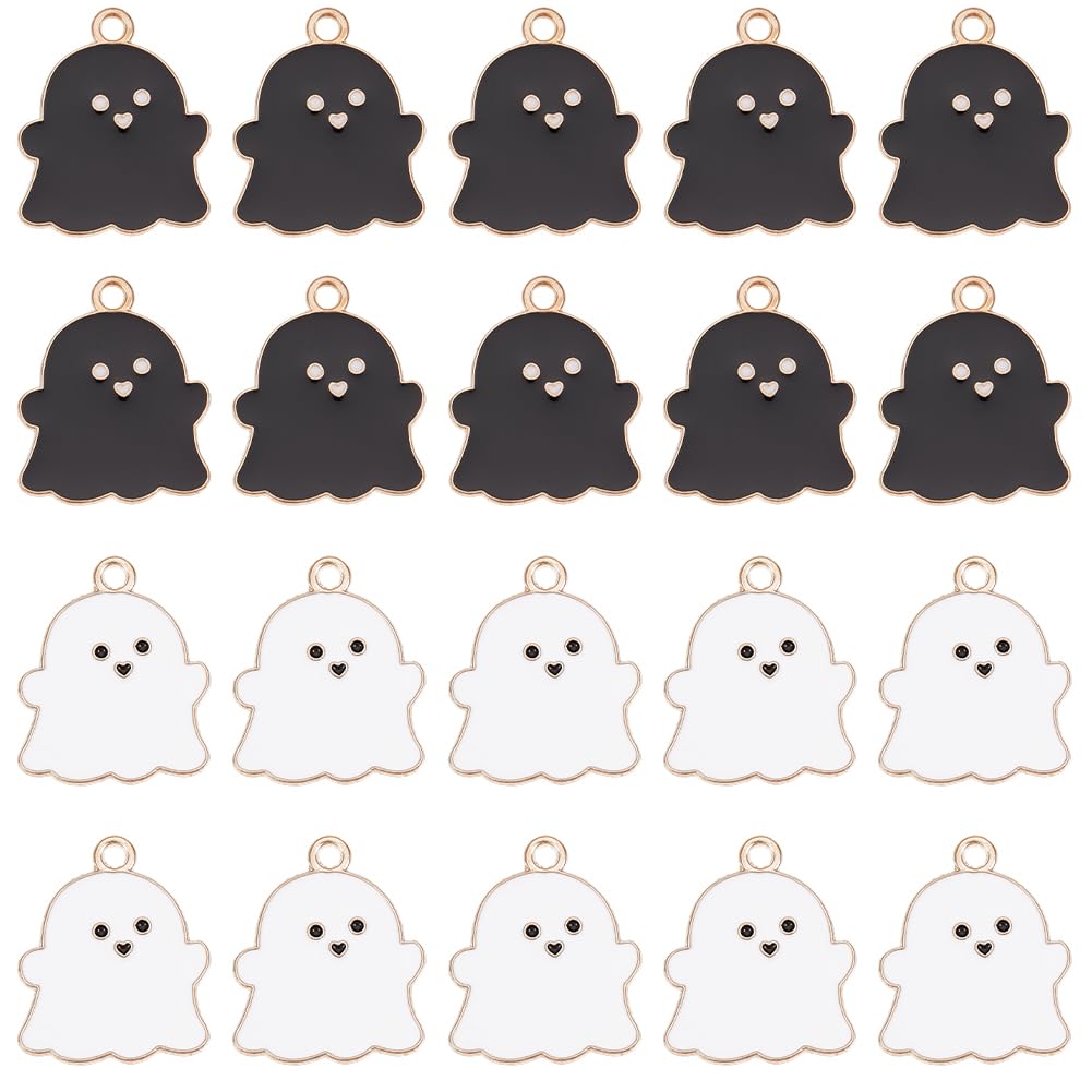 Breloques fantômes en émail de Halloween pour bijoux créatifs