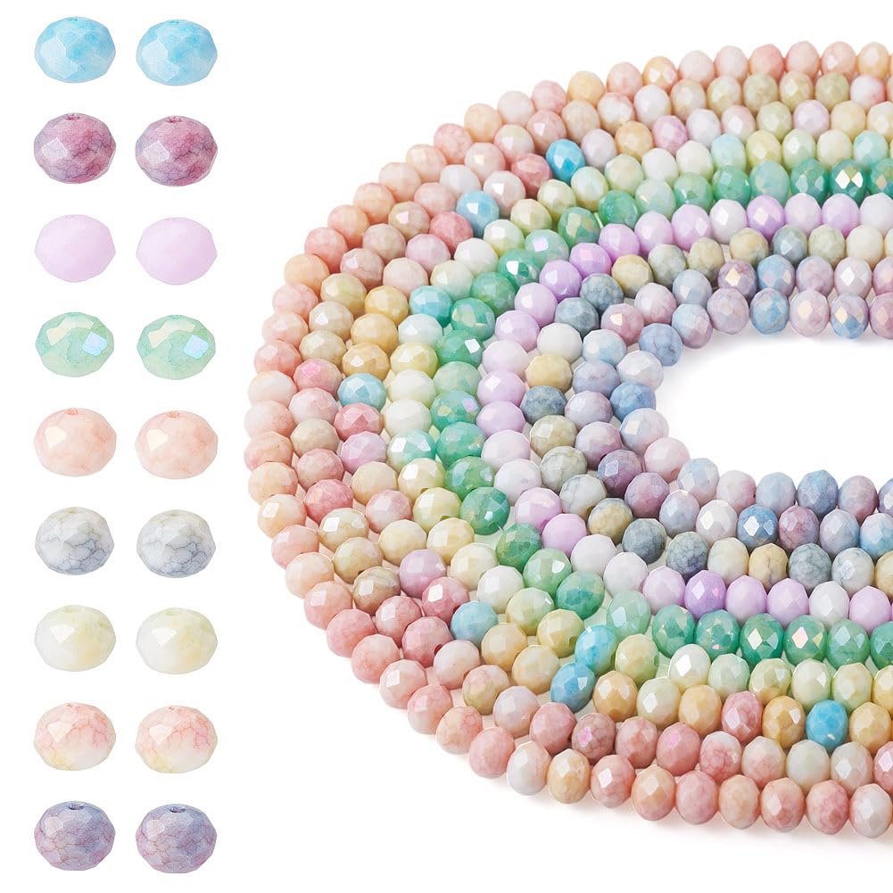 Perles en verre à facettes FASHEWELRY pour création de bijoux et colliers DIY