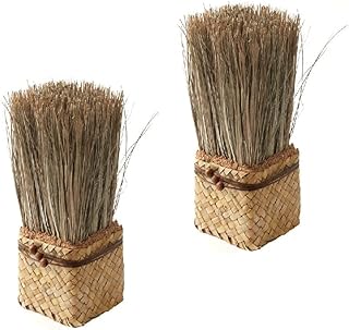 Factory Direct Craft Natural Dried Grass Basket Topiary | 2 Pieces
