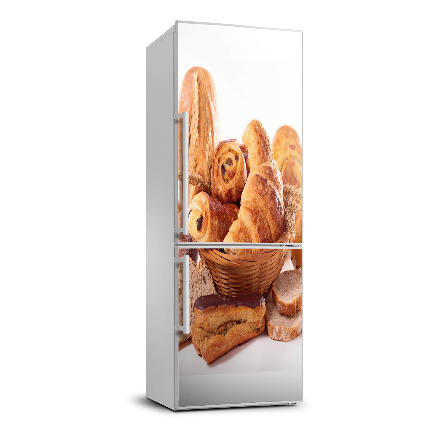 Autocollant frigo 70x190cm sticker réfrigérateur décoration cuisine pain panier auto-adhésif