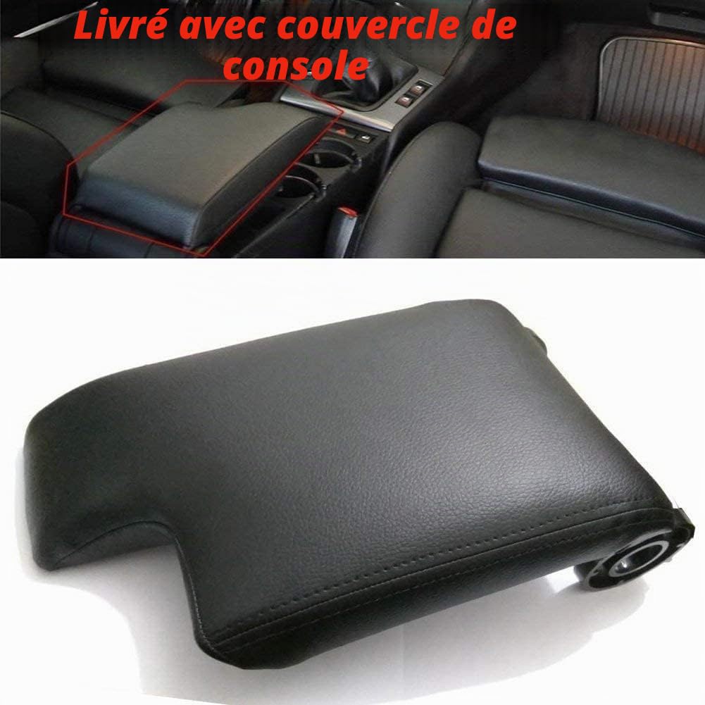 Accoudoir noir pour console centrale, couvercle d'accoudoir pour E46 1999-2004