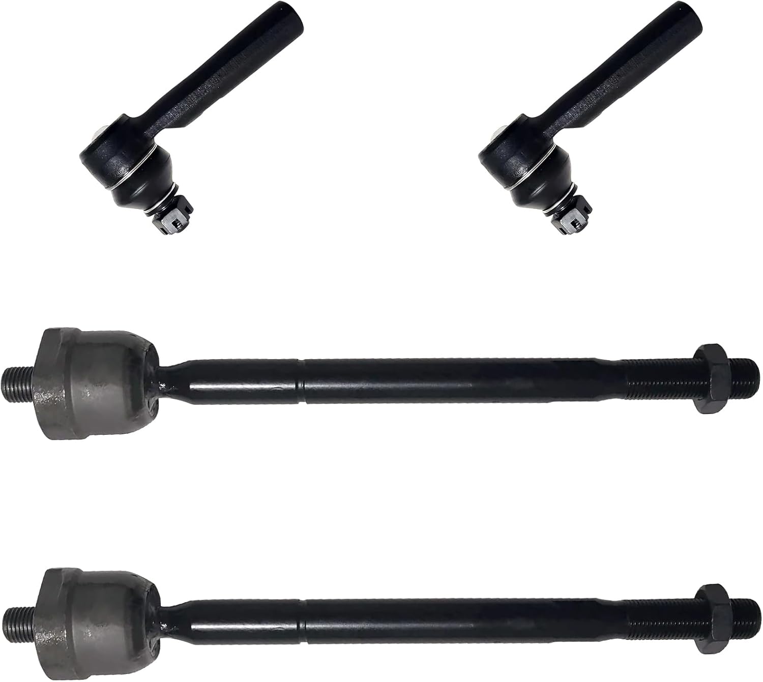 ES80895 EV800529 Front Outer Tie Rods and Inner Tie Rod Ends for Toyota Tacoma 2005-2014 Pre Runner RWD & 2005-2015 Base 4WD & 2015 TRD Pro 4WD & 2015 Pre Runner & 2016-2023, Tie Rod End Kit-4pc