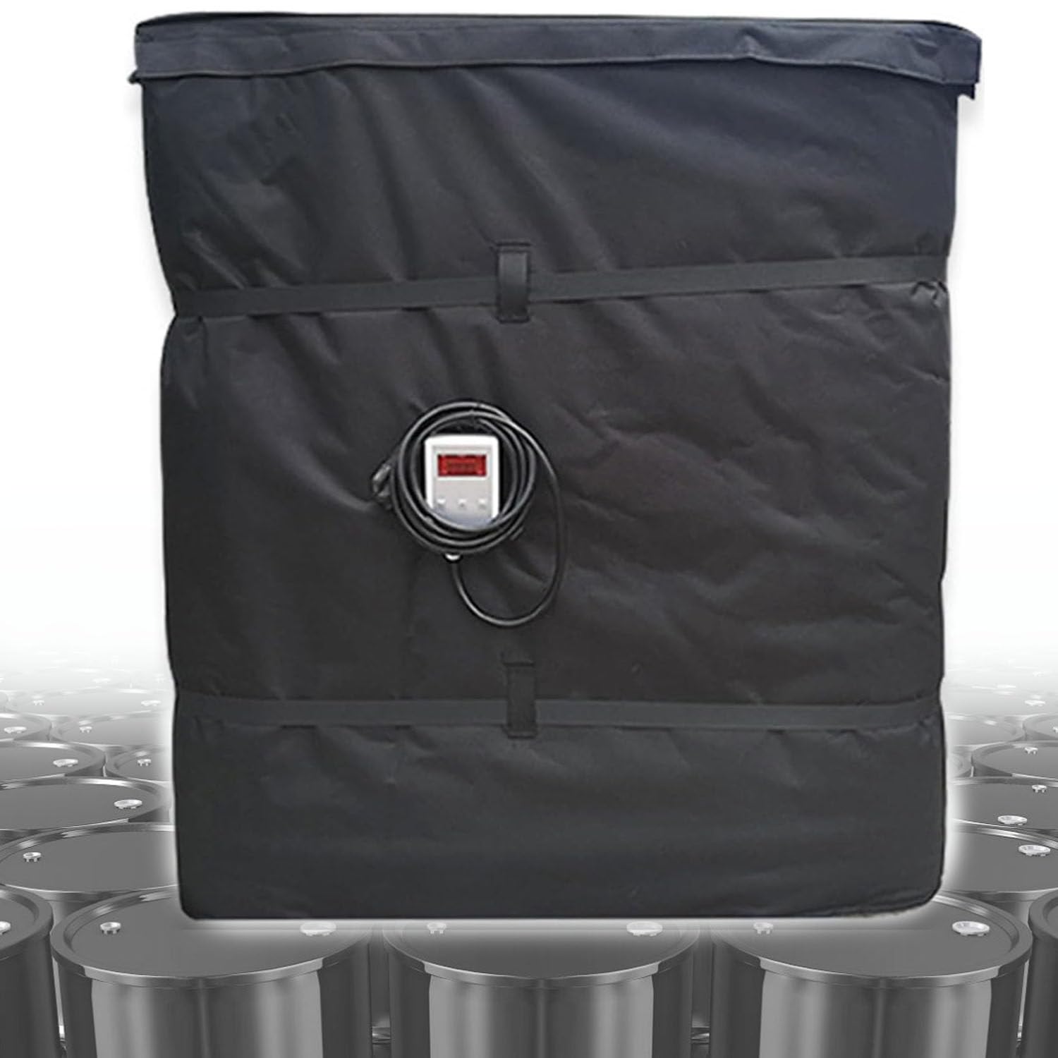 YNBSHGAA Drum Heating Blanket with Temperature Controller, 200L/1000L IBC Ton Barrel Heater, Oil Drum Heater, Insulation for Plastic Tanks,Black-275Gallon/1000L