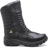 Bota para Motociclismo Dakkar em Couro Palmilha Anatômica Cano Alto