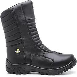 Bota para Motociclismo Dakkar em Couro Palmilha Anatômica Cano Alto