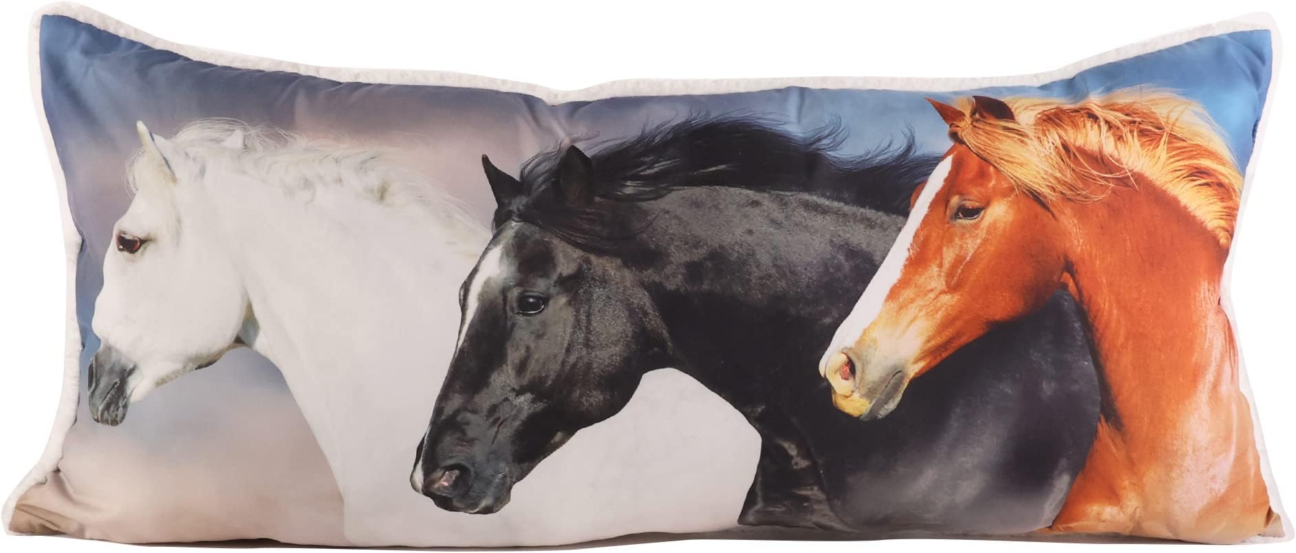 Life Comfort Animal Body Pillow, Horses 16"x36" Decorative Wildlife Soft Cushion for Bed, Soft, Couch, Great Gift for Home