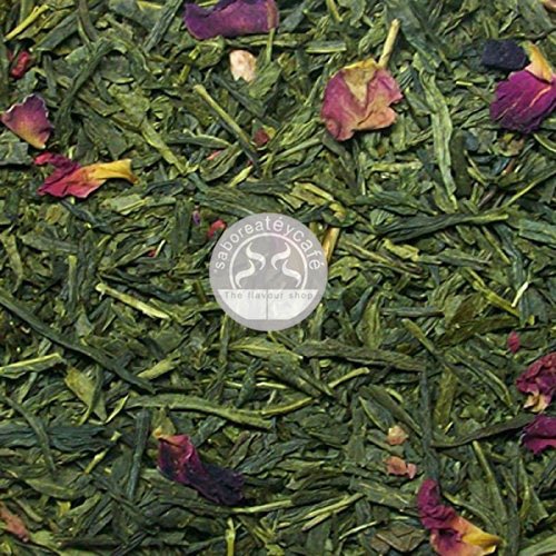 SABOREATE Y CAFE THE FLAVOUR SHOP Té Verde Sencha Japonés Champan con Fresas A Granel En Hoja Infusión Natural Adelgazante 1 kg