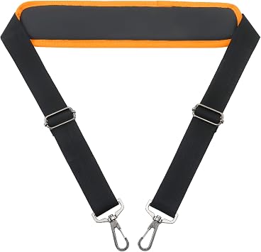 GNEGNI Universal Replacement Shoulder Strap with Metal Swivel Hooks - Adjustable Padded Belt for Laptop, Messenger, Duffel & Camera Bags, Black