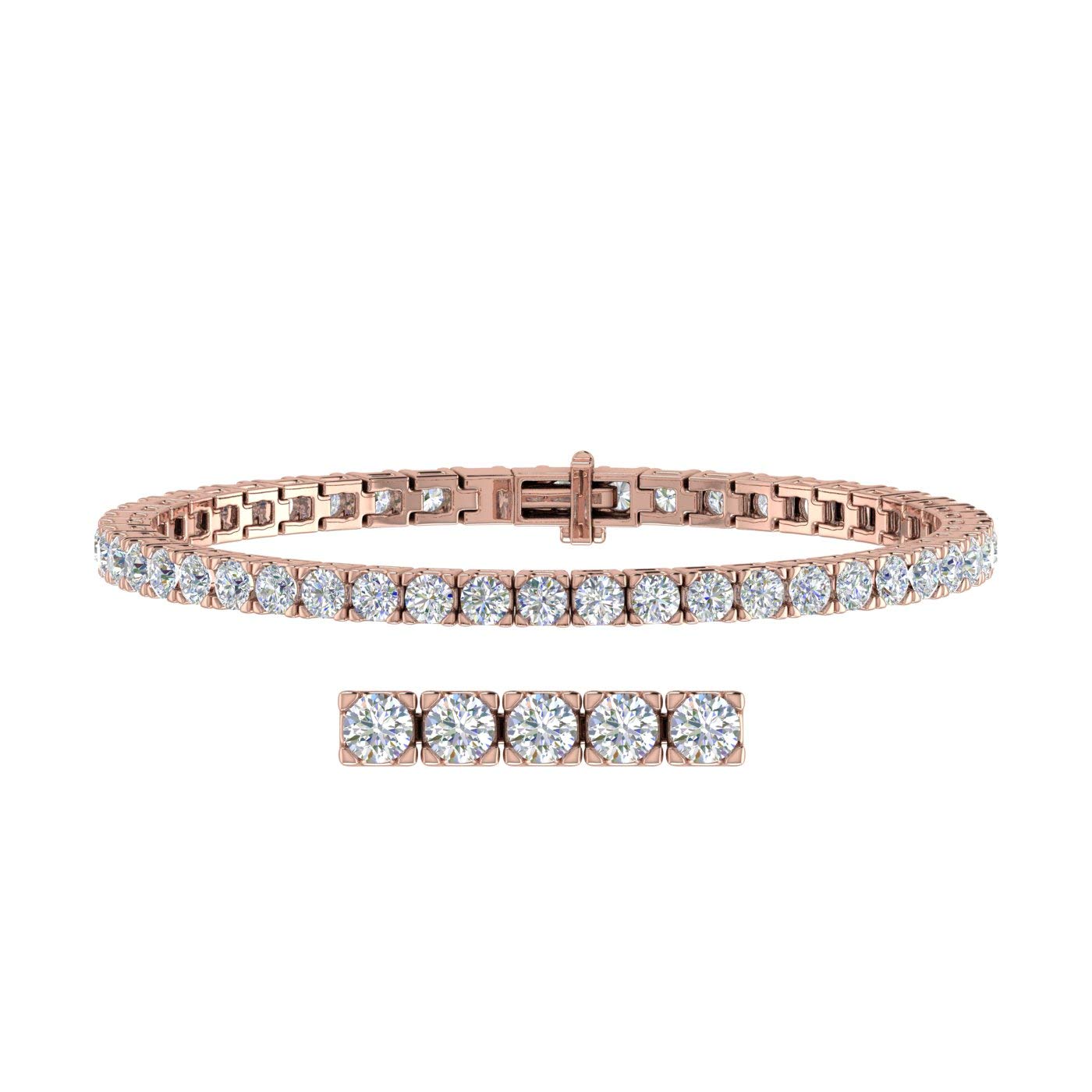2 to 7 Carat Diamond Tennis Bracelet in 14K Gold (7 Inch) - IGI Certified (I1-I2 Clarity)