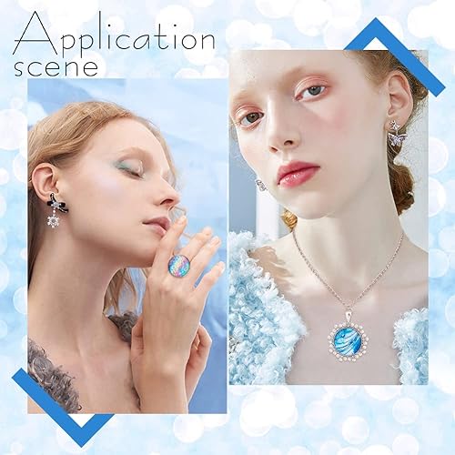 Miniatura 6 de PH PandaHall Cabujones de cristal de concha de 0.984 in, 50 estilos, azulejos de concha de mar, cabujones junto al mar, mosaico de conchas de mar,