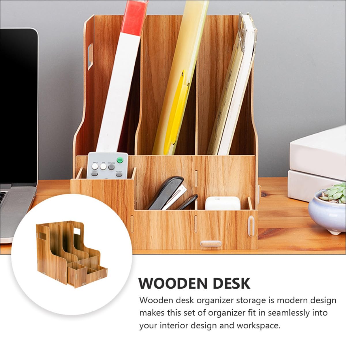 POPETPOP Organizador para Escritorio Multifuncional Compartimentos Versátiles y Material Sintético Oficina y Espacio de Trabajo Moderno