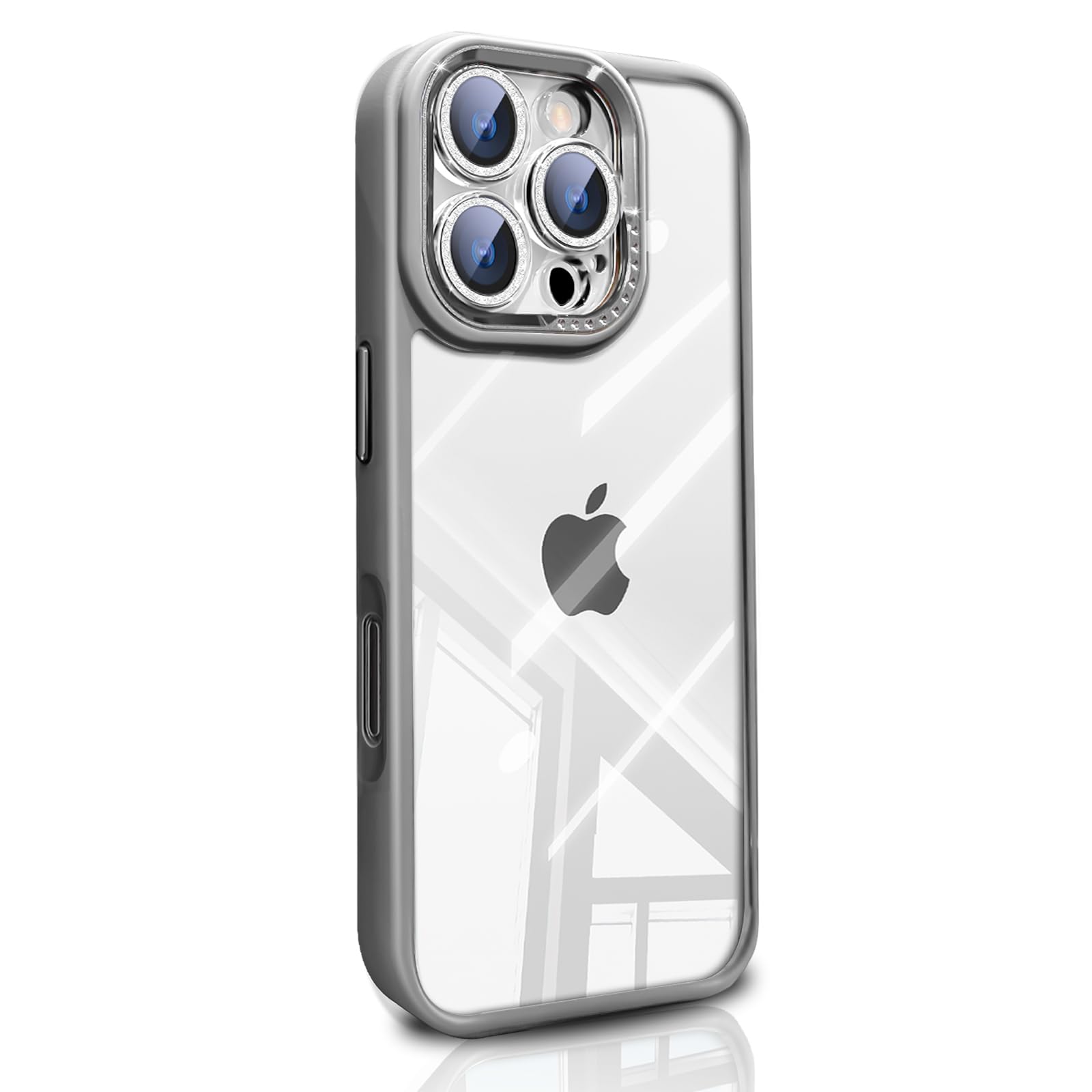 DAMESINE for iPhone 15 Pro Max Case - Backplate Clear Design, [Removable Lens Protection] [Anti-Yellow Technology] [25W Wireless Charging Compatible]