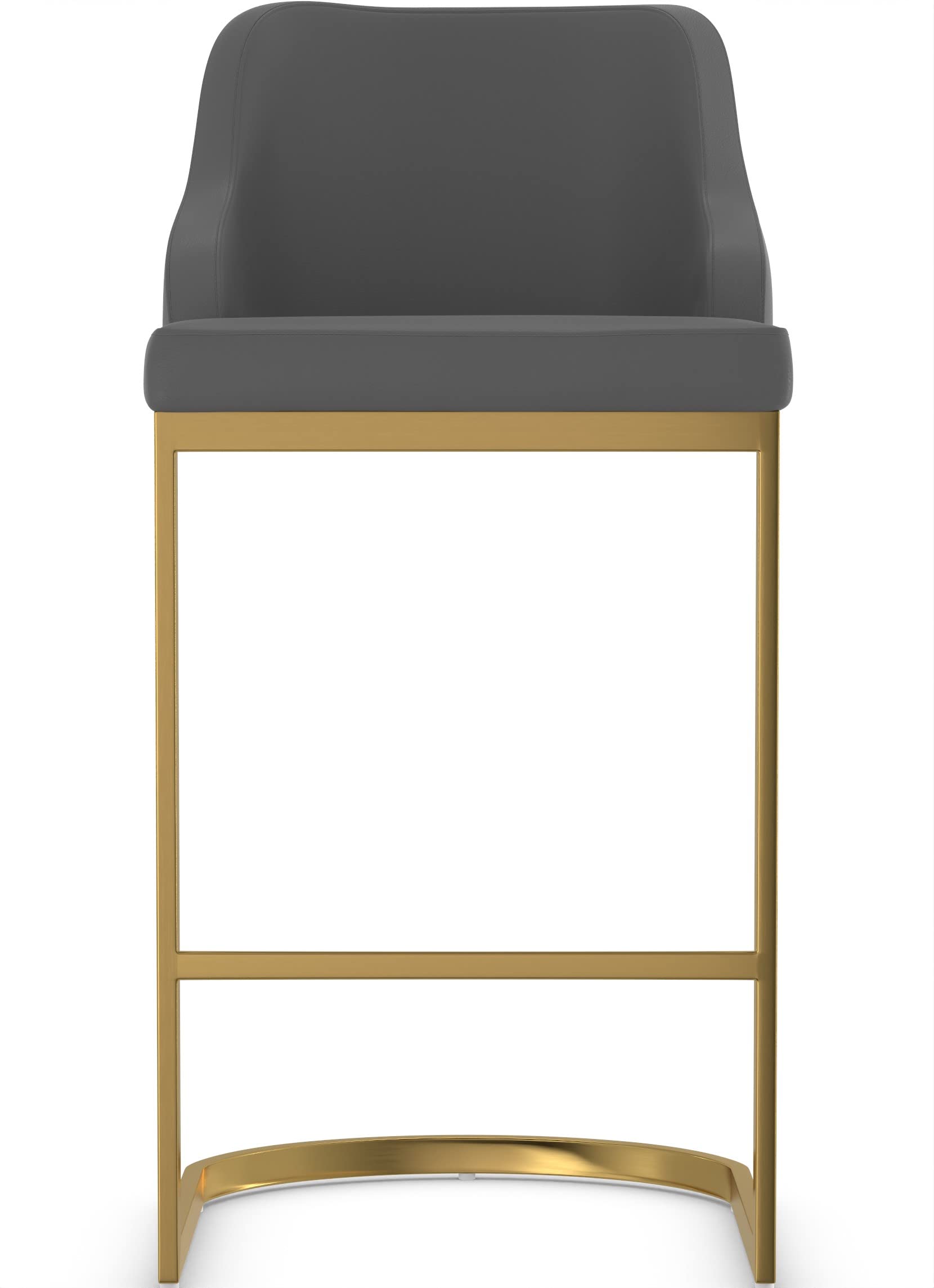 Nuovo Gold Bar Stool (Grey PU)
